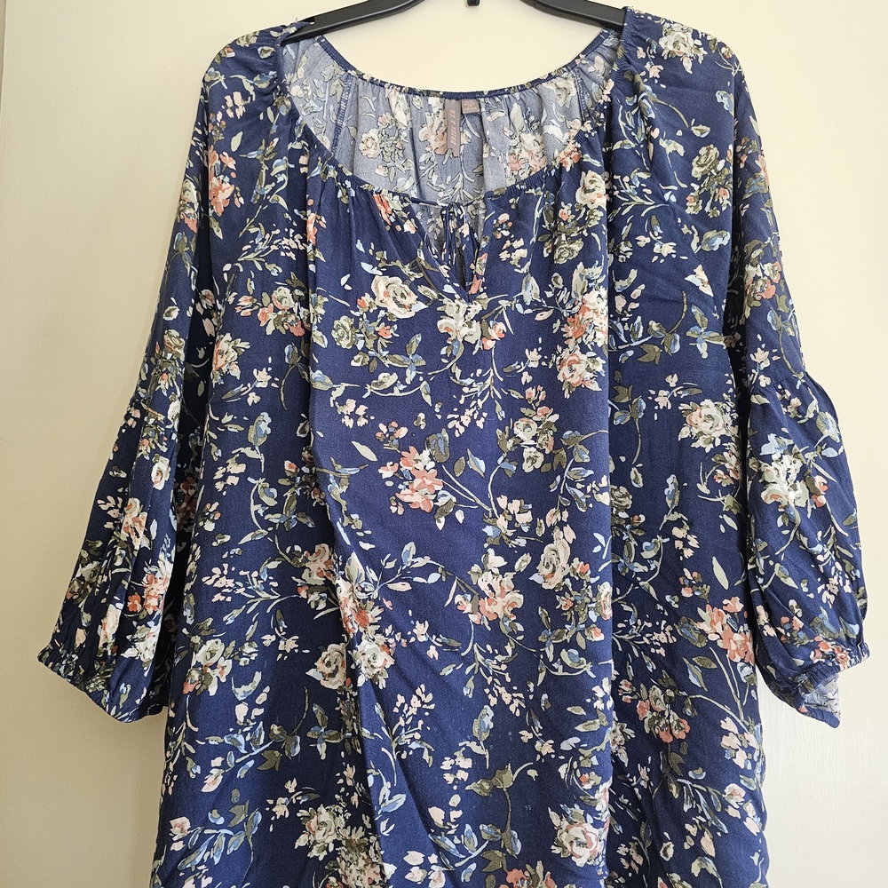 Floral Blue Women's Top